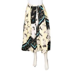 ERDEM Yellow Floral Print Maxi Skirt Size S
